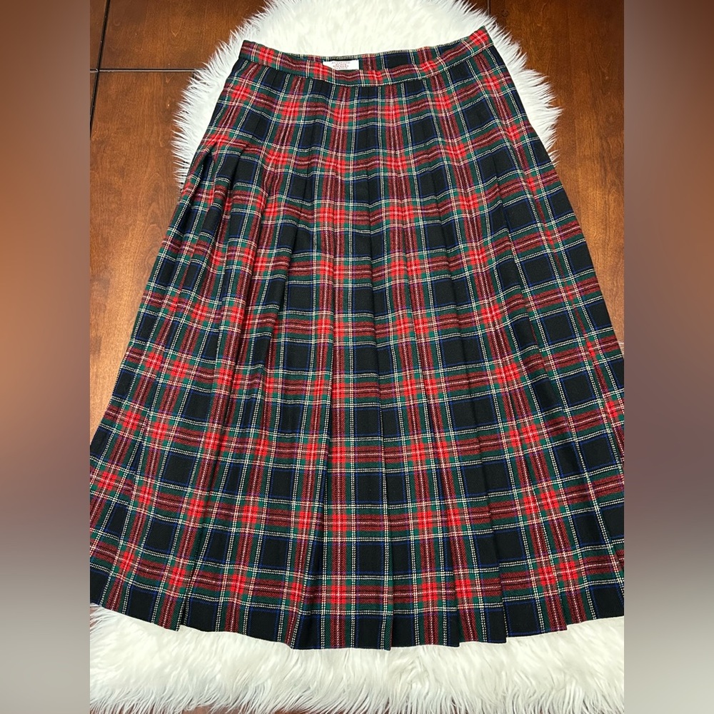 Pendleton Red and Black Plaid Skirt